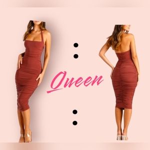 Celeste Sleeveless Halter Midi Dress